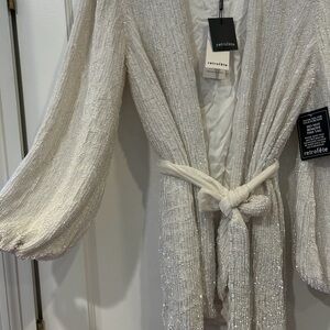 Retrofete Ivory Sequin Robe
